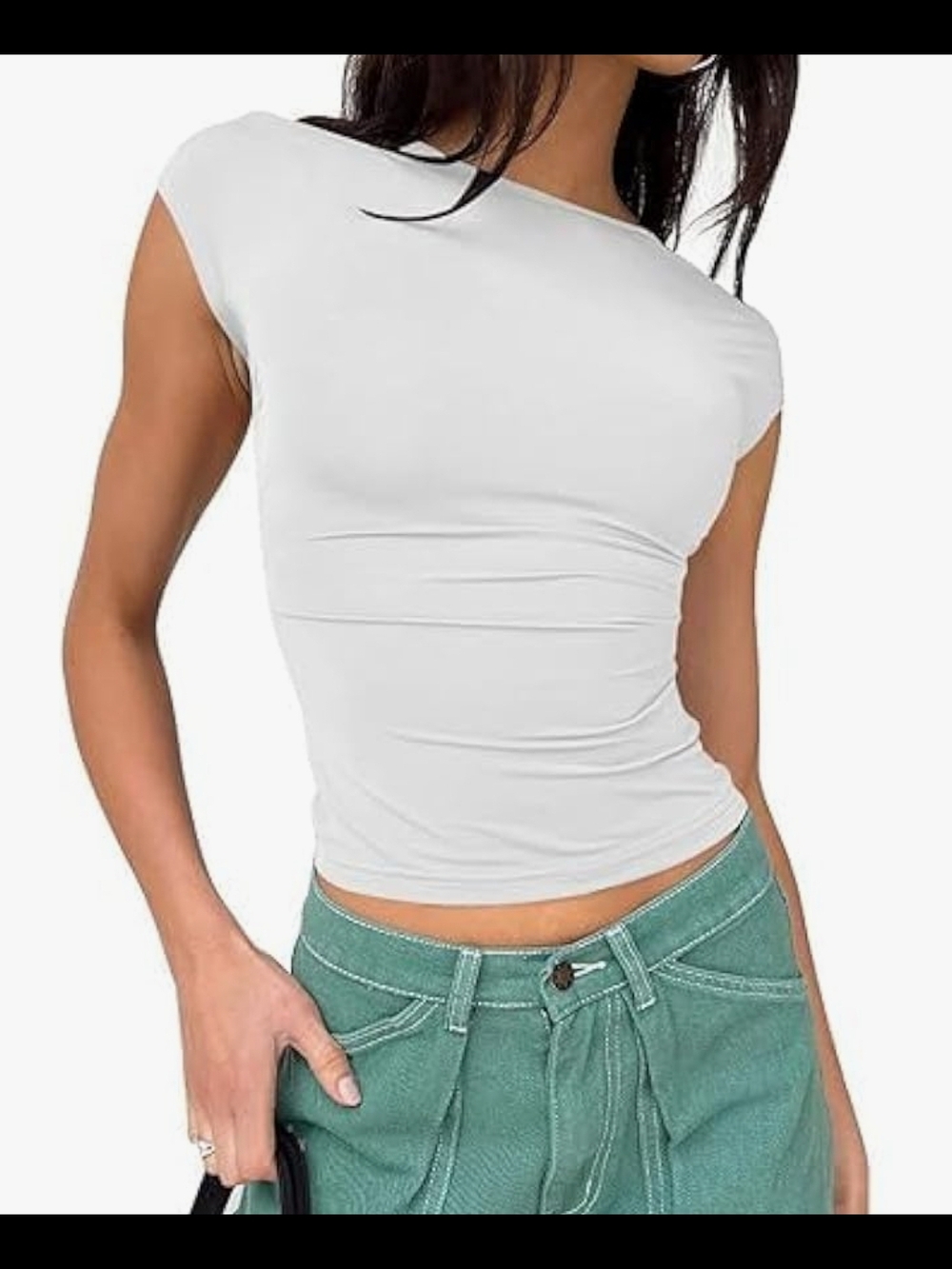 Classic Women's White Cap Sleeve Tee - Unbranded